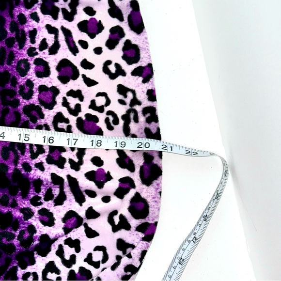 Purple leopard Lip Service velvet pants size 9 vintage Hot Topic lace up flares - Picture 4 of 8